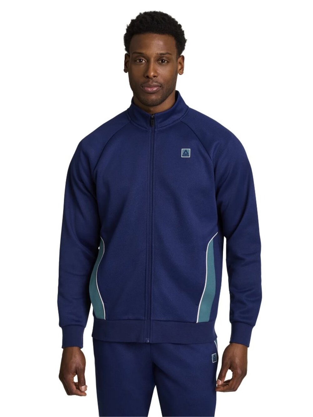 New Men's Reebok Tenacity Performance Mockneck Track Jacket Size L Medieval Blue